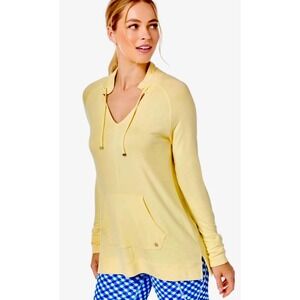 Lilly Pulitzer Luxletic Yellow Long Sleeve Hooded Top, Size XS, EUC